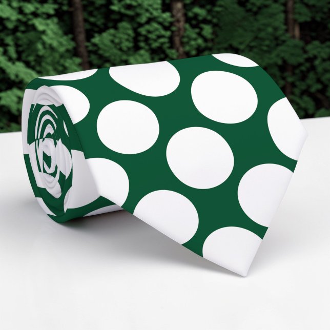 Corbata personalizada con lunares jumbo verde oscu (Subido por el creador)