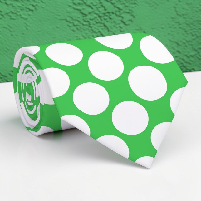 Corbata personalizada con lunares jumbo verdes (Subido por el creador)