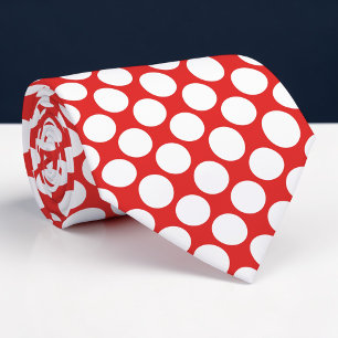 Corbata personalizada con lunares rojos jumbo