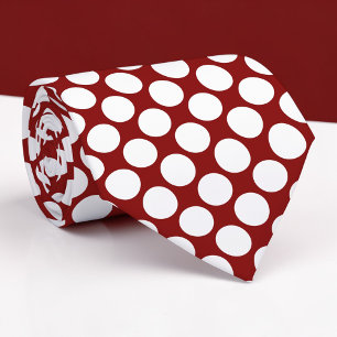 Corbata personalizada con lunares rojos oscuros ju