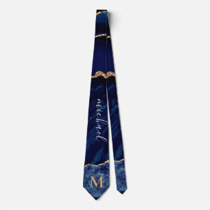 Corbata personalizada con nombre y letra en azul m