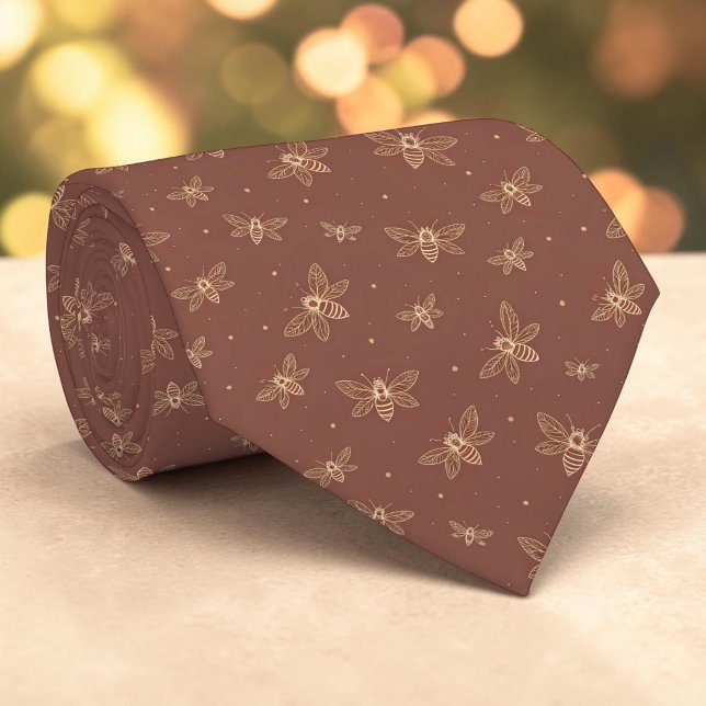 Corbata personalizada con patrón de abeja elegante (Subido por el creador)