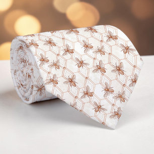 Corbata personalizada con patrón de abeja insecto
