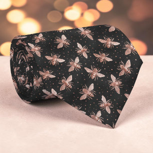 Corbata personalizada con patrón de abeja rosa sob