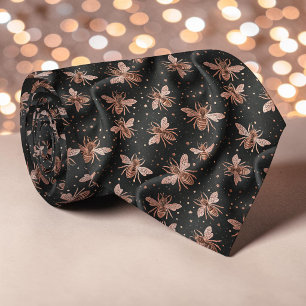 Corbata personalizada con patrón de abeja rosa sob