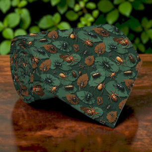 Corbata personalizada con patrón de insectos y ará