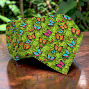 Corbata personalizada con patrón de mariposa