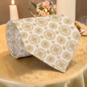 Corbata personalizada con patrón de oro elegante