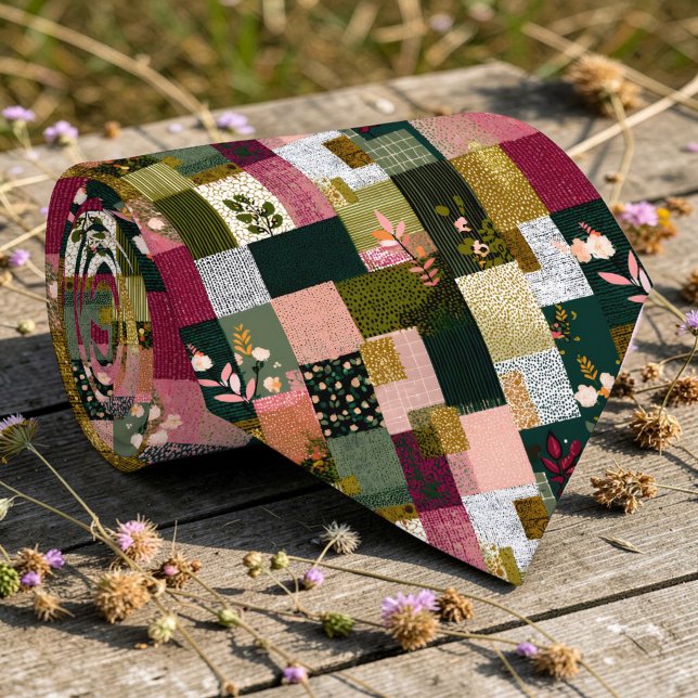 Corbata personalizada con patrón de patchwork colo (Subido por el creador)