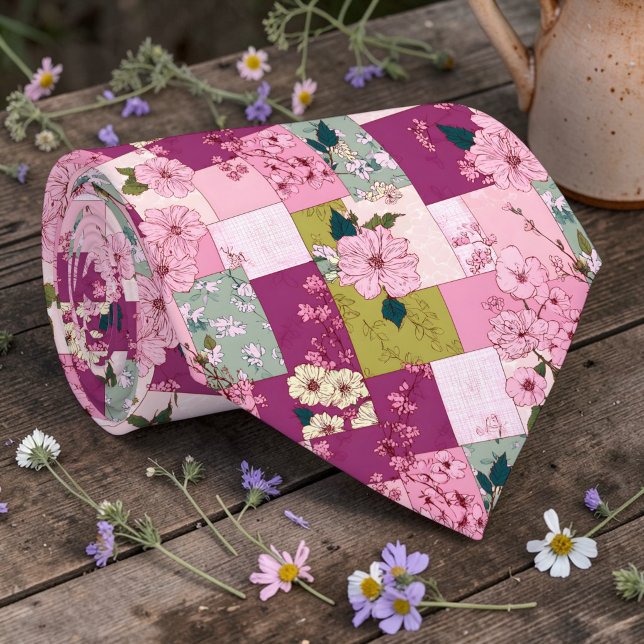 Corbata personalizada con patrón de patchwork colo (Subido por el creador)