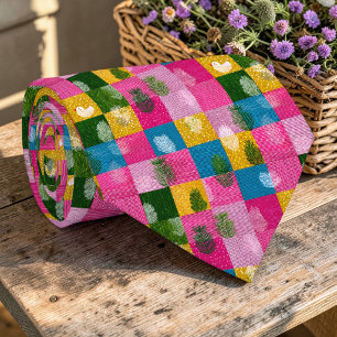 Corbata personalizada con patrón de patchwork colo