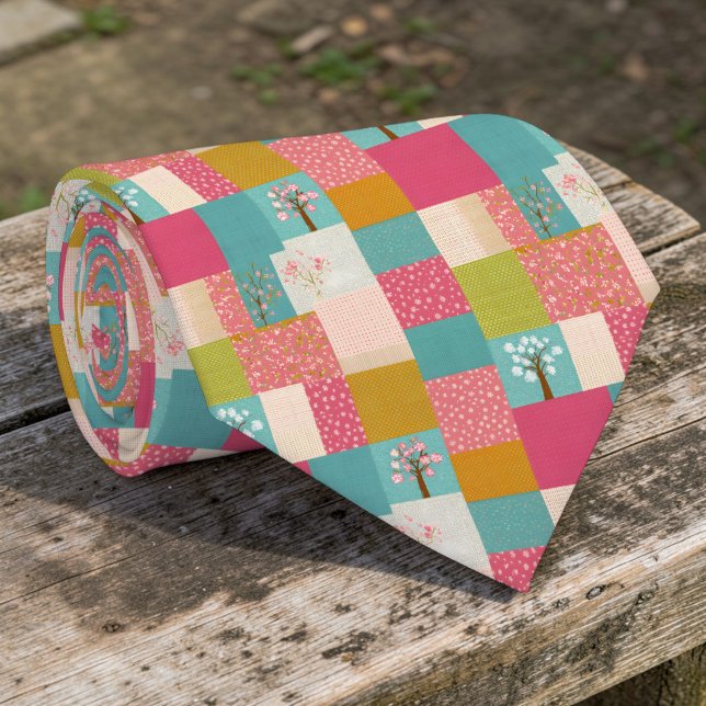Corbata personalizada con patrón de patchwork colo (Subido por el creador)