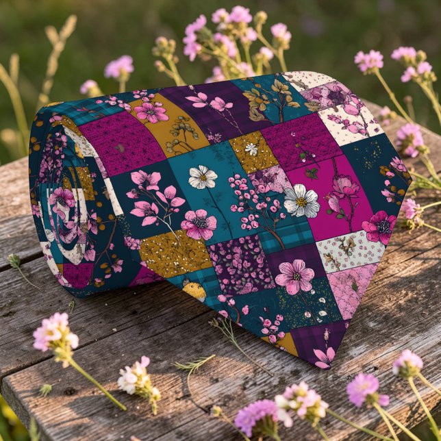 Corbata personalizada con patrón de patchwork colo (Subido por el creador)