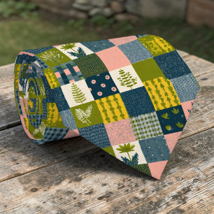 Corbata personalizada con patrón de patchwork colo