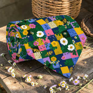 Corbata personalizada con patrón de patchwork colo