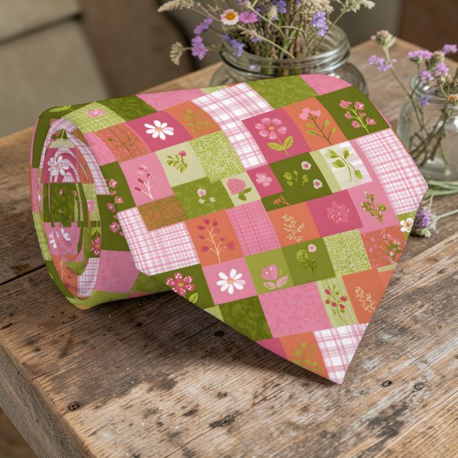 Corbata personalizada con patrón de patchwork colo (Subido por el creador)