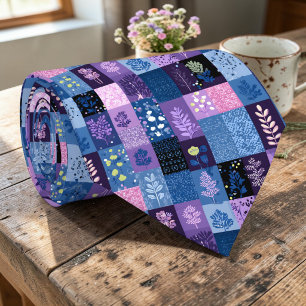 Corbata personalizada con patrón de patchwork colo