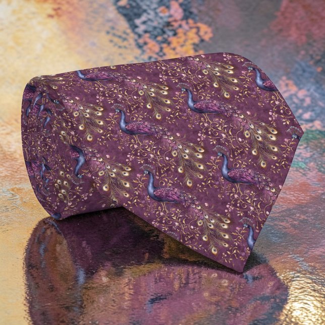 Corbata personalizada con patrón de pavo real (Subido por el creador)