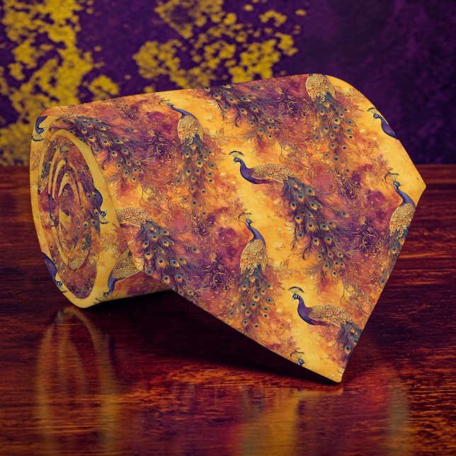 Corbata personalizada con patrón de pavo real (Subido por el creador)