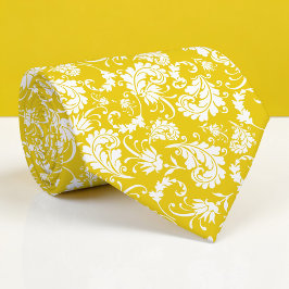 Corbata Personalizada con Patrón Floral Amarillo