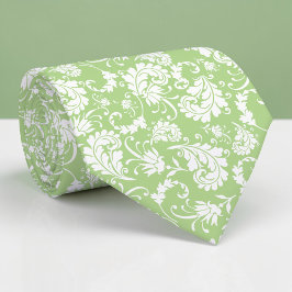 Corbata Personalizada con Patrón Floral Verde Clar