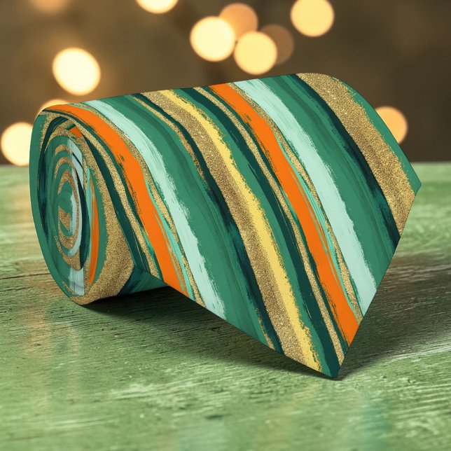 Corbata personalizada con rayas del día de San Pat (Subido por el creador)