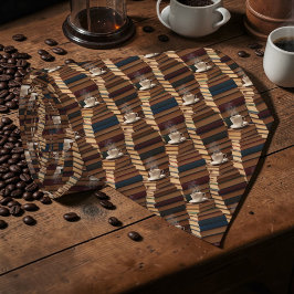 Corbata personalizada de café latte con libros