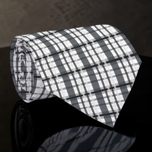 Corbata personalizada de cuadros negros y blancos