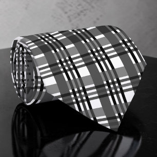 Corbata personalizada de cuadros negros y blancos