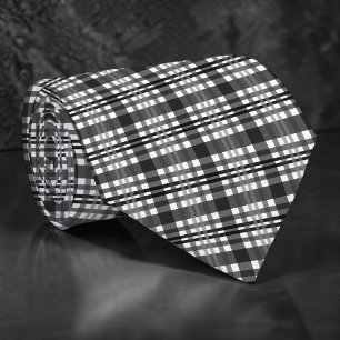 Corbata personalizada de cuadros negros y blancos