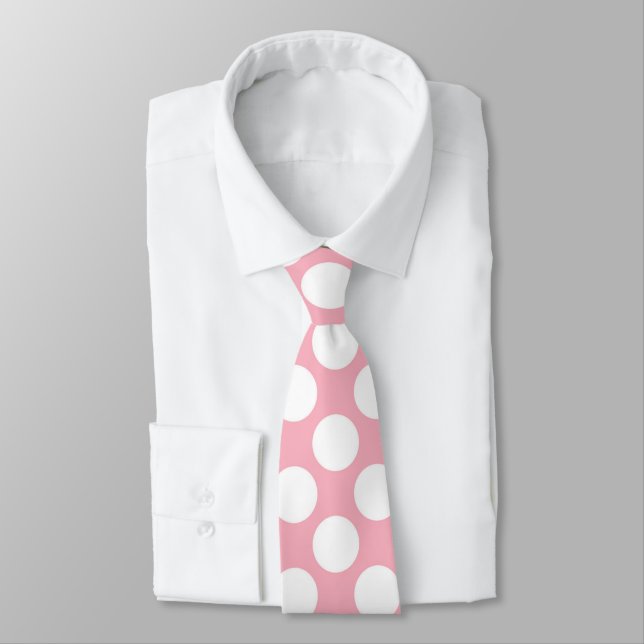Corbata personalizada de lunares rosados – Moda el (Atado)