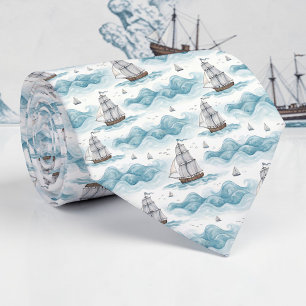 Corbata personalizada de vida marina náutica