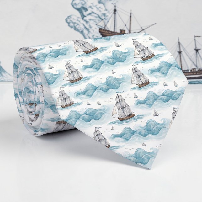Corbata personalizada de vida marina náutica (Subido por el creador)