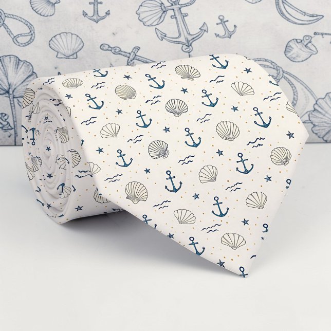 Corbata personalizada de vida marina náutica (Subido por el creador)