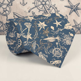 Corbata personalizada de vida marina náutica