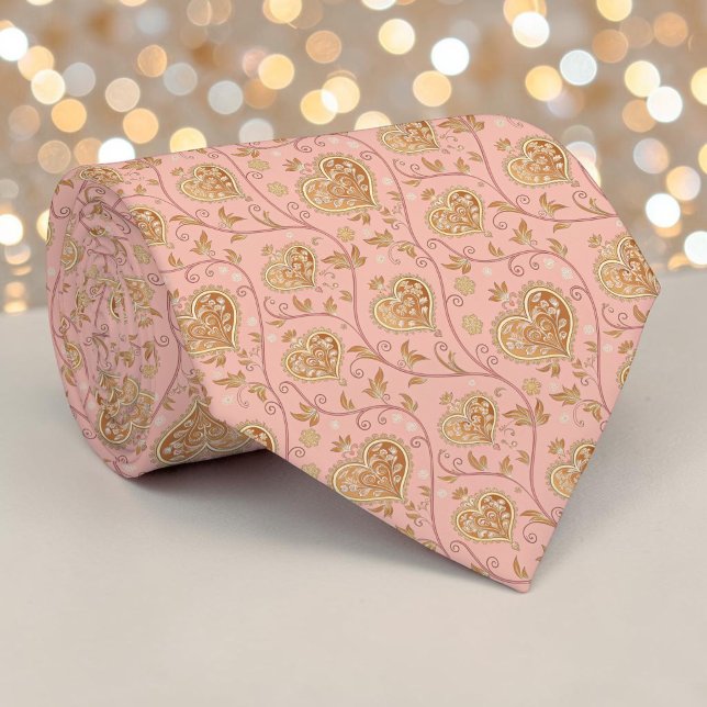 Corbata personalizada elegante corazón rosa polvor (Subido por el creador)