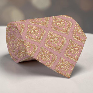 Corbata personalizada elegante corazón rosa polvor