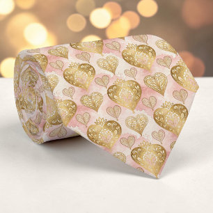 Corbata personalizada elegante corazón rosa polvor