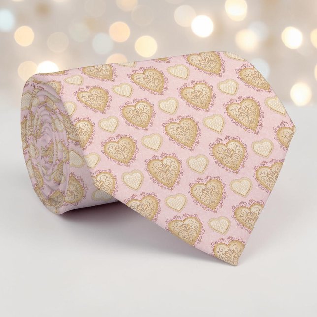 Corbata personalizada elegante corazón rosa polvor (Subido por el creador)