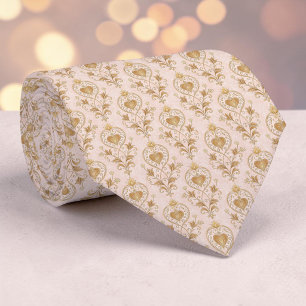 Corbata personalizada elegante corazón rosa polvor