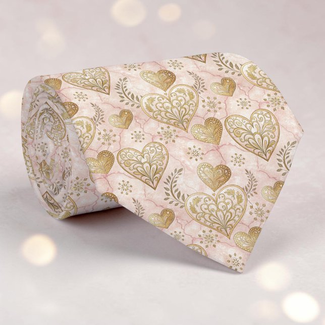 Corbata personalizada elegante corazón rosa polvor (Subido por el creador)