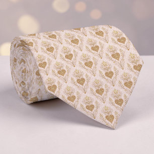 Corbata personalizada elegante corazón rosa polvor