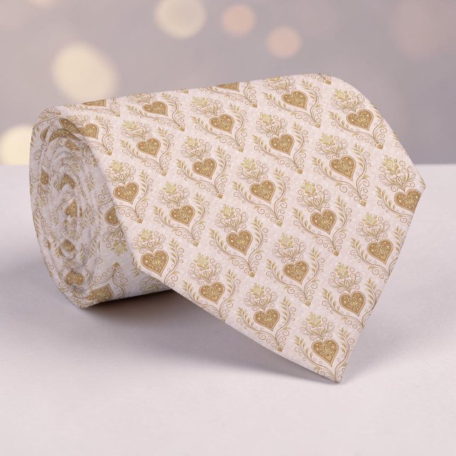 Corbata personalizada elegante corazón rosa polvor (Subido por el creador)
