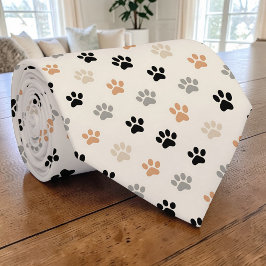 Corbata personalizada neutra retro de pata de gato