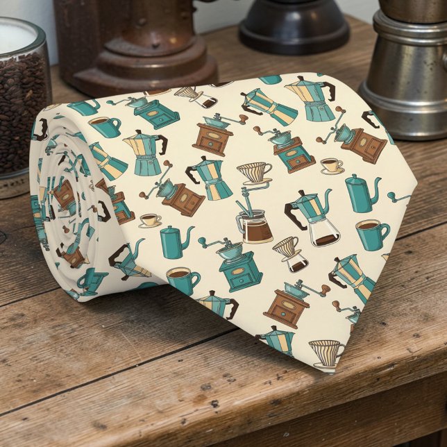 Corbata personalizada para amantes del café con le (Subido por el creador)