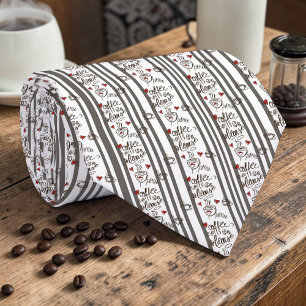 Corbata personalizada para amantes del café con le