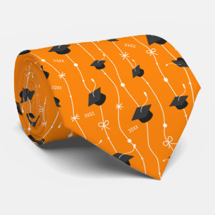 Corbata Personalizado año minero Naranja cápsulas y cint