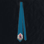 Corbata Personalizado azul foto<br><div class="desc">Personalizado azul Corbata en el cuello de la foto. Un regalo personalizado perfecto para un padre o abuelo en el Día del Padre, cumpleaños o Navidades.</div>