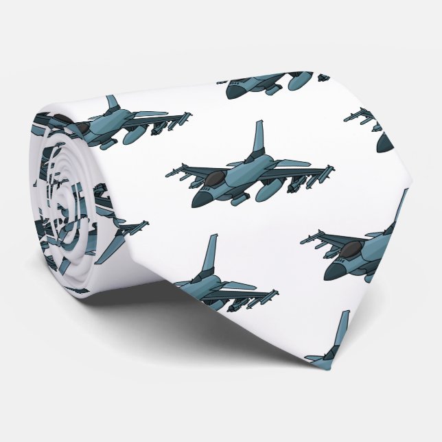 Corbata Personalizado de avión de combate militar (Enrollado)