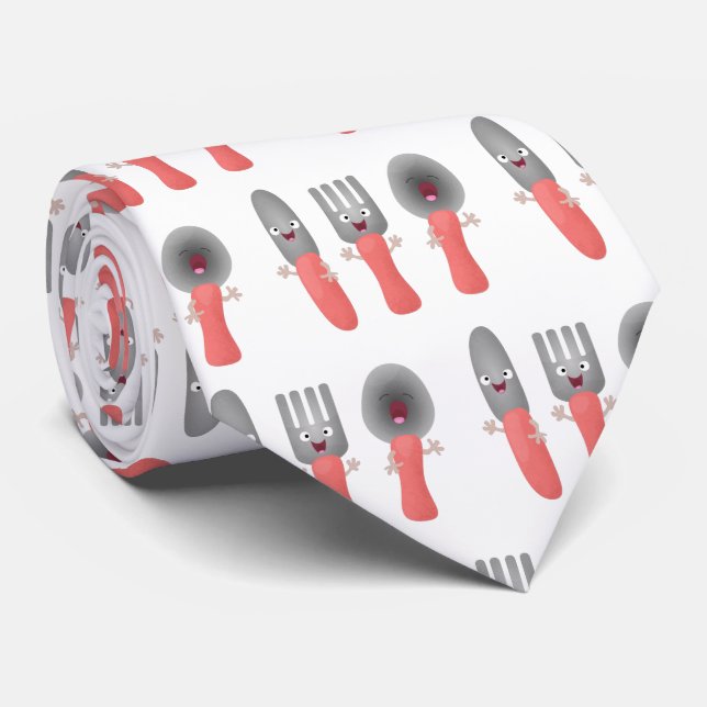 Corbata Personalizado de cubertería de bifurcación y cucha (Enrollado)